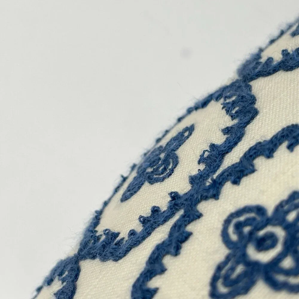 Decorative Cushion Embroidered Pillow Blue White Pattern Home Decor‎ Living Room